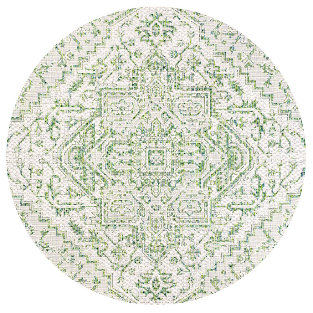 Estrella Bohemian Medallion Textured Weave Indoor/Outdoor Area Rug. Picture 1