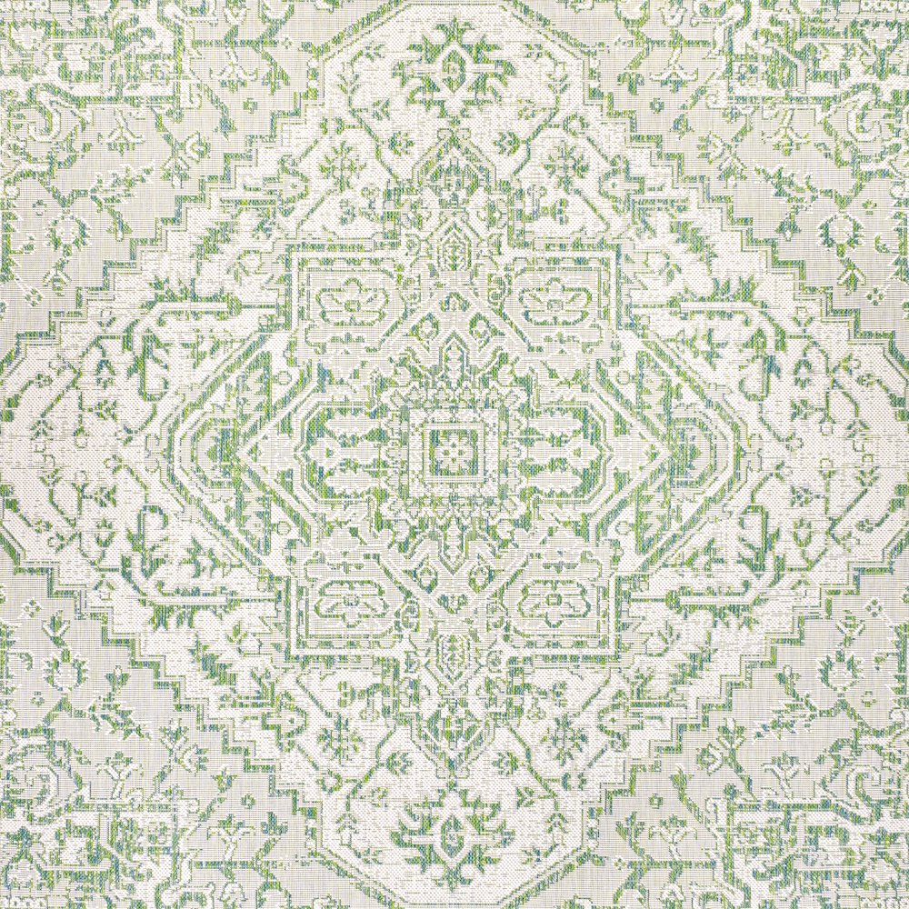 Estrella Bohemian Medallion Textured Weave Indoor/Outdoor Area Rug. Picture 1