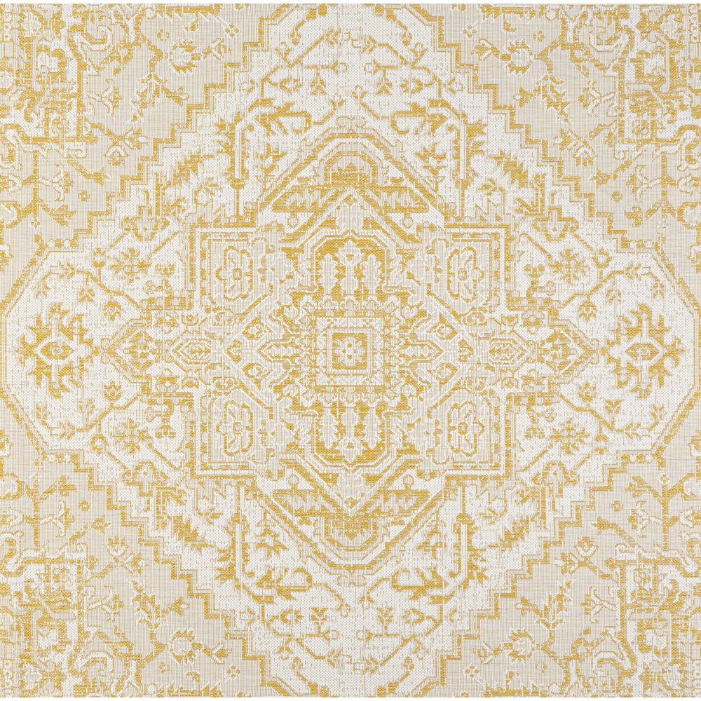Estrella Bohemian Medallion Textured Weave Indoor/Outdoor Area Rug. Picture 1