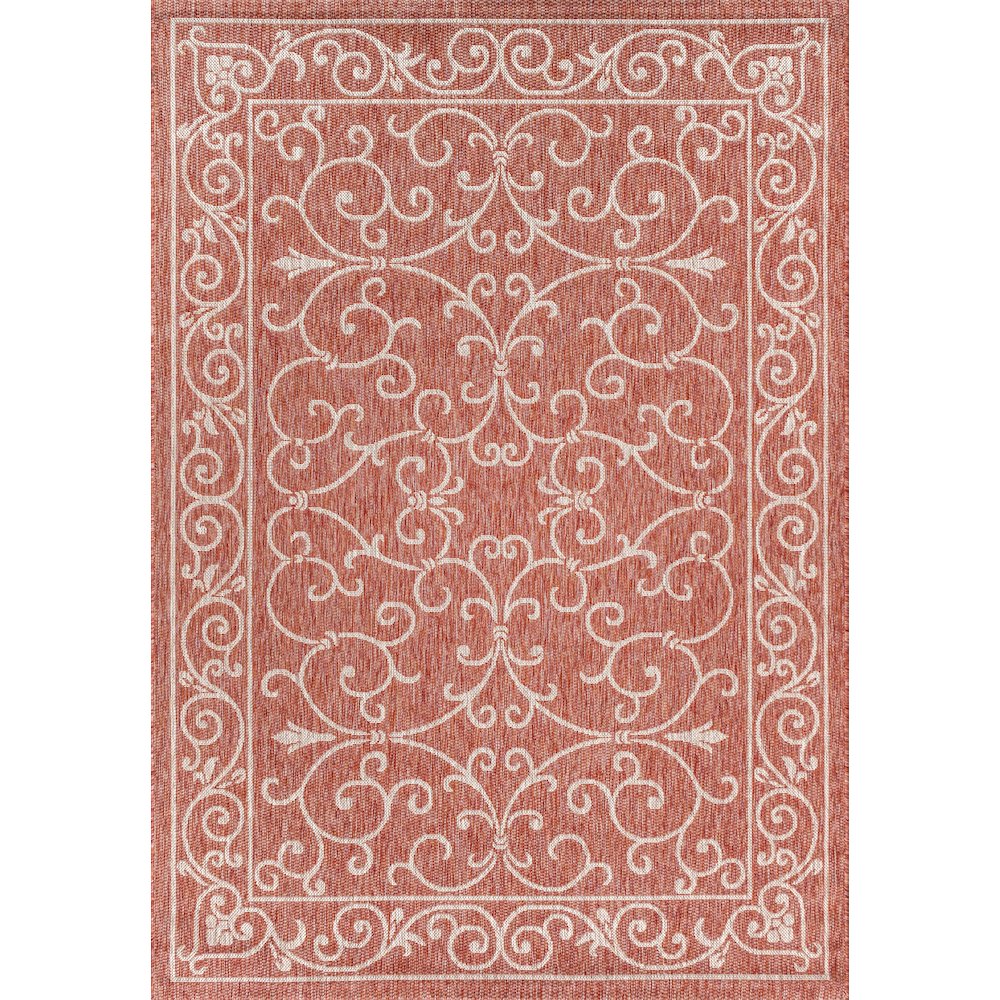 Charleston Vintage Filigree Textured Weave Indoor/Outdoor Area Rug. Picture 1