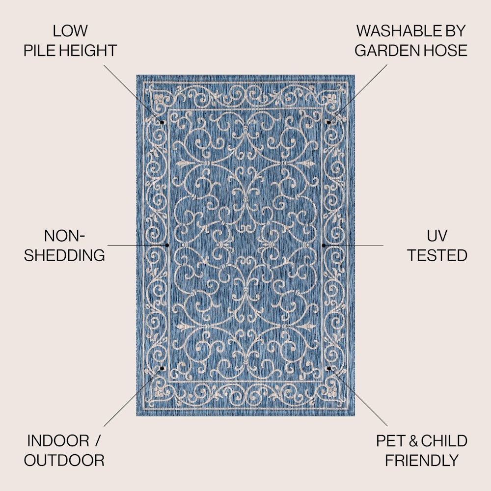 Charleston Vintage Filigree TetuWeaveIndoor/Outdoor  Rug. Picture 3