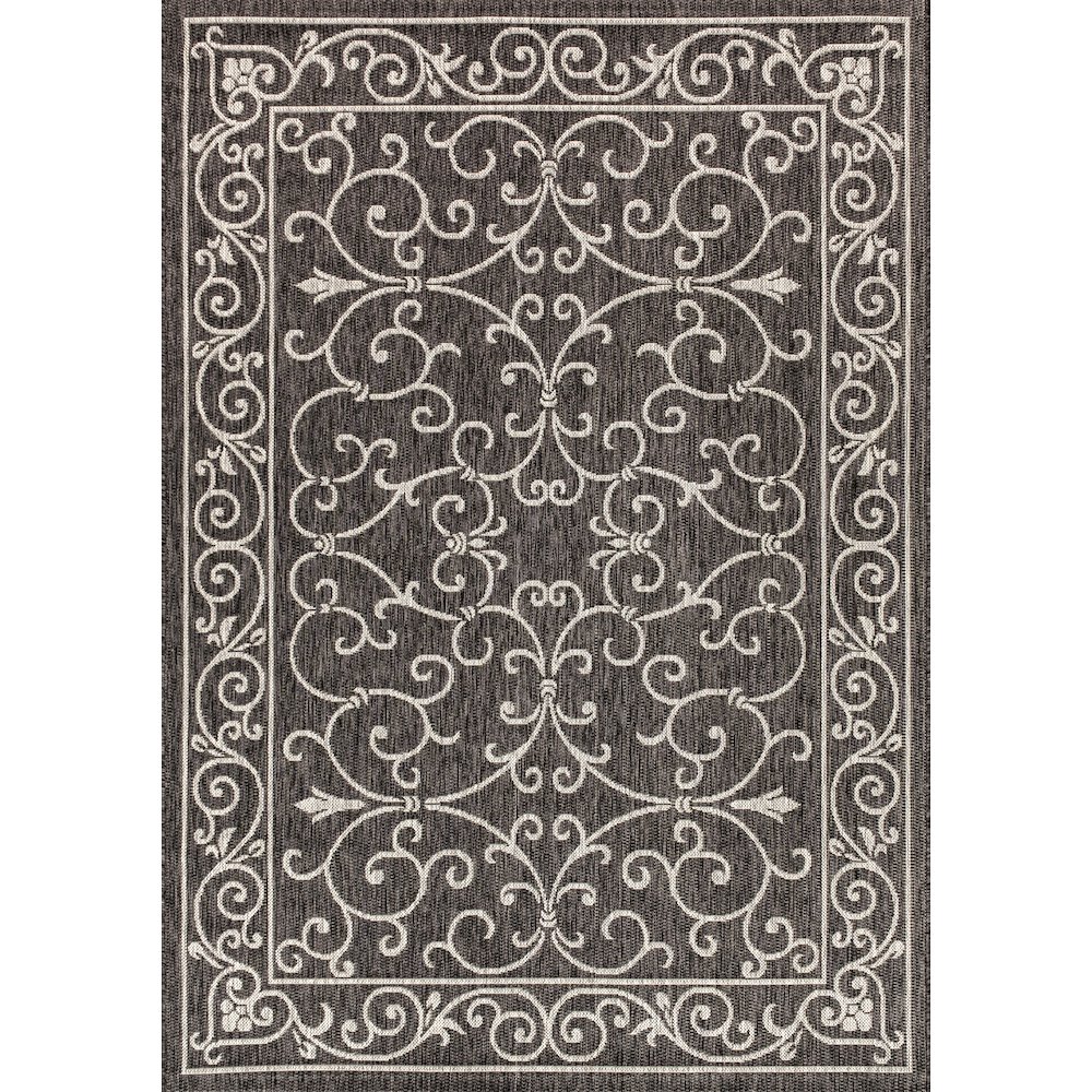Charleston Vintage Filigree Textured Weave Indoor/Outdoor Area Rug. Picture 1