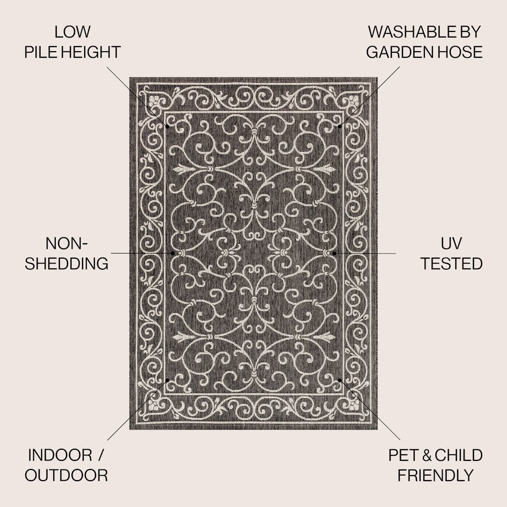 Charleston Vintage Filigree TetuWeaveIndoor/Outdoor  Rug. Picture 3