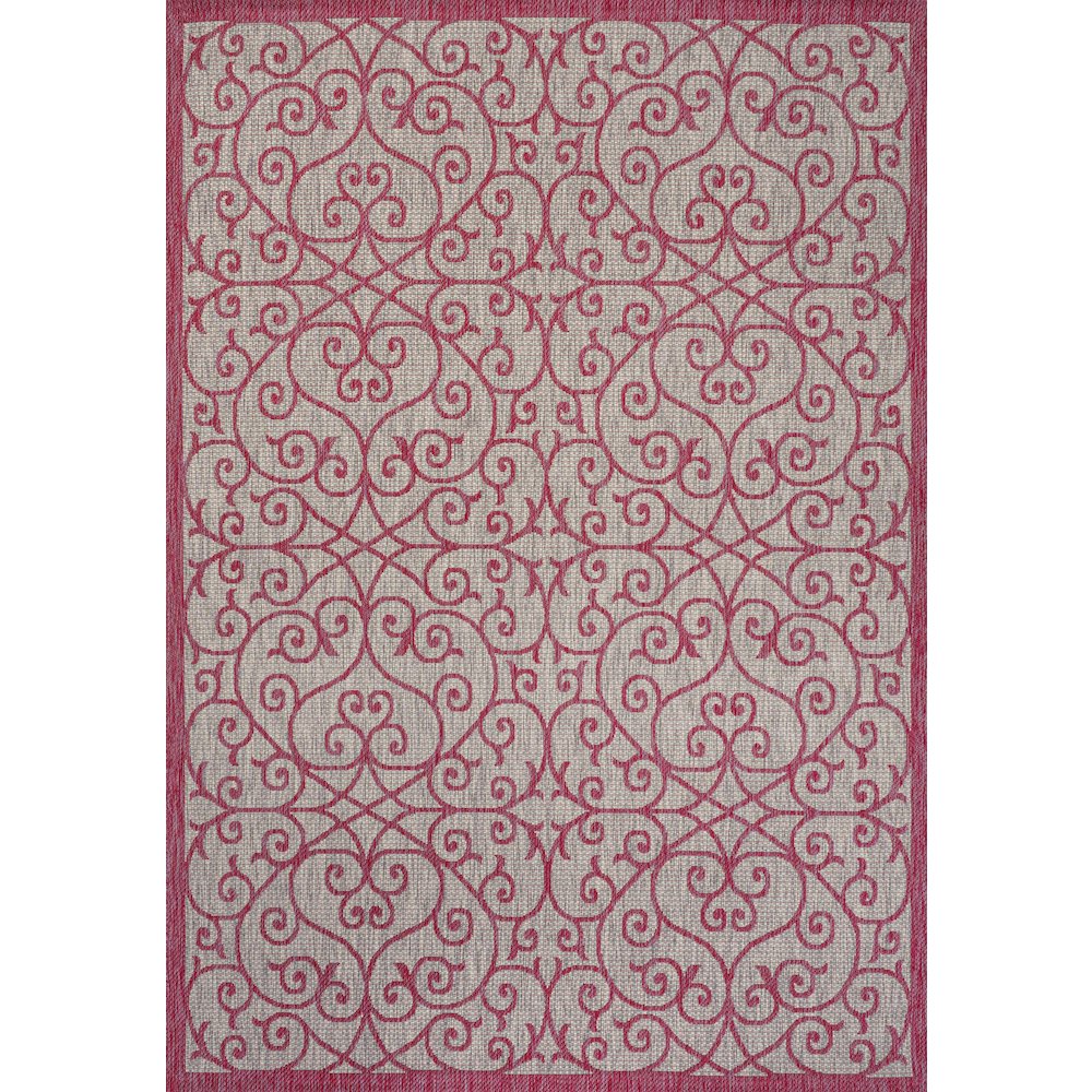 Madrid Vintage Filigree Textured Weave Indoor/Outdoor Area Rug. Picture 1