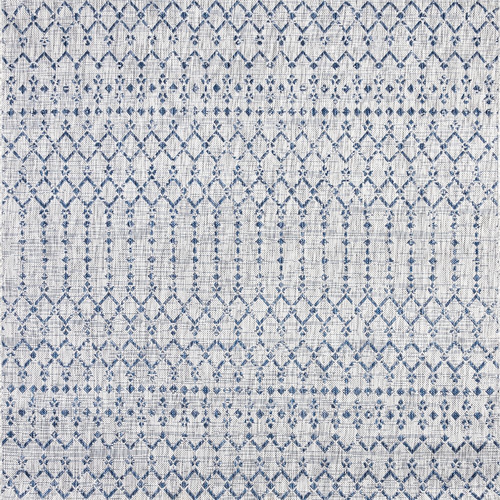 Ourika Moroccan Geometric Textured Weave Indoor/Outdoor Square Rug. Picture 1