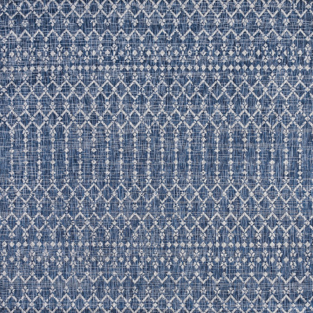 Ourika Moroccan Geometric Textured Weave Indoor/Outdoor Square Rug. Picture 1