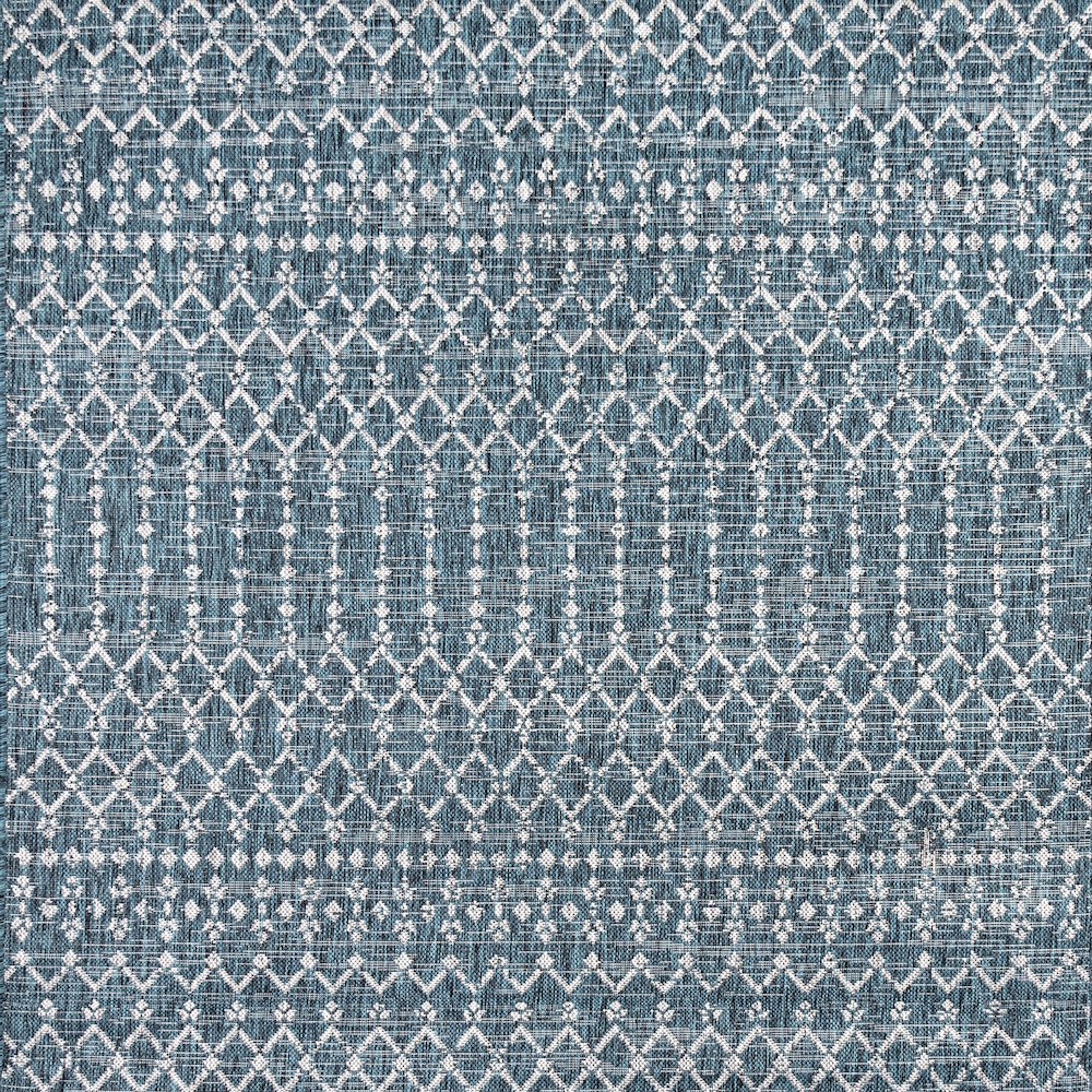 Ourika Moroccan Geometric Textured Weave Indoor/Outdoor Square Rug. Picture 1