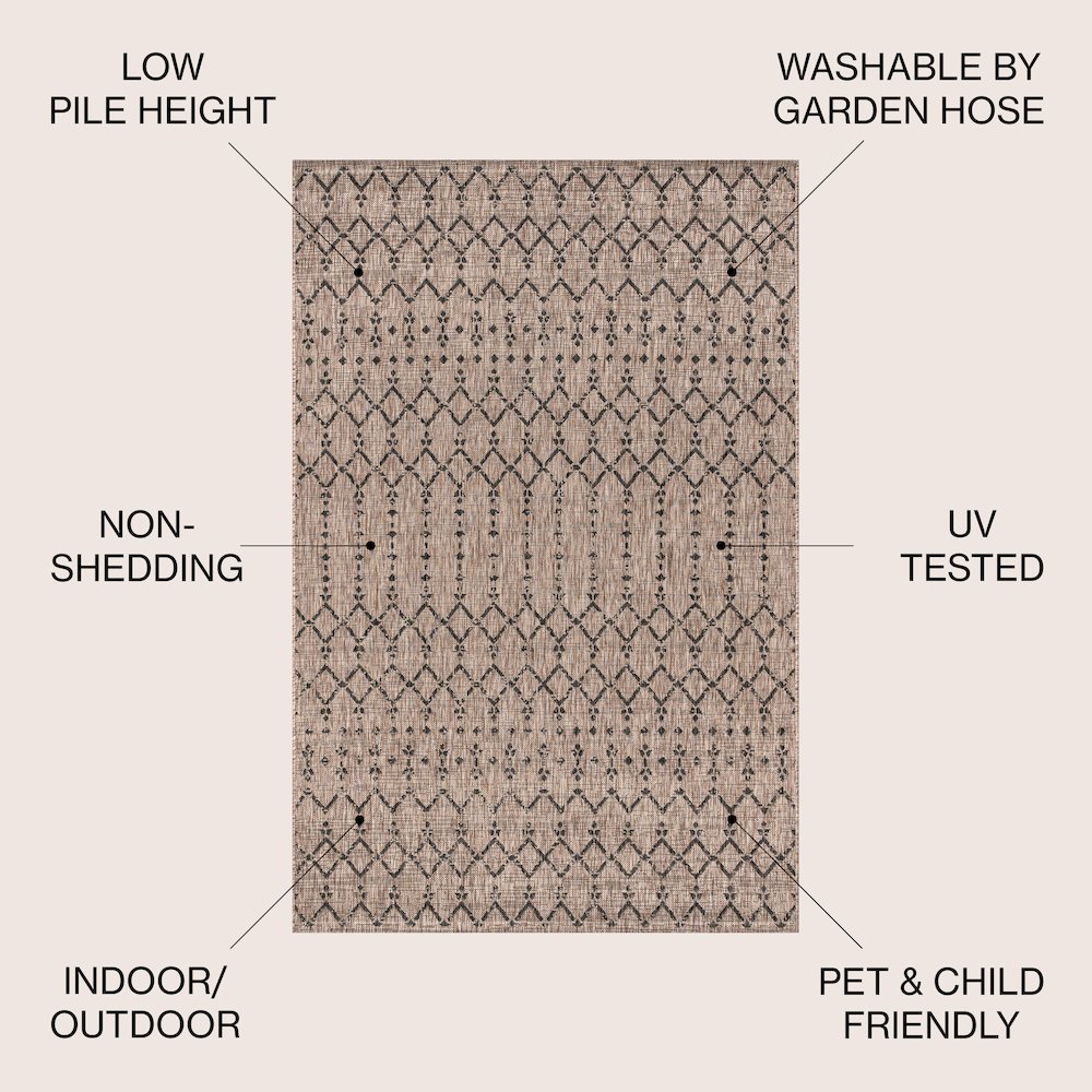 Ourika Moroccan Geometric TetuWeave Natural/Indoor/Outdoor  Rug. Picture 3
