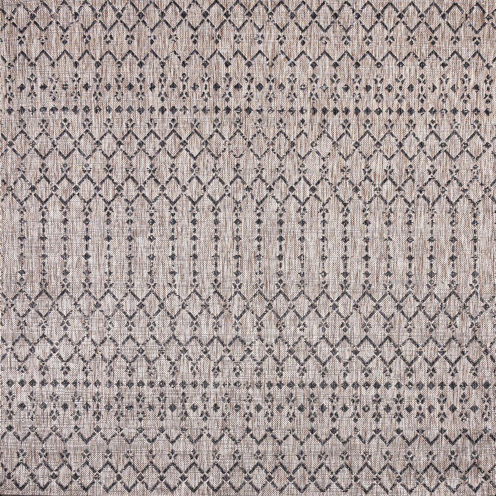Ourika Moroccan Geometric Textured Weave Indoor/Outdoor Square Rug. Picture 1
