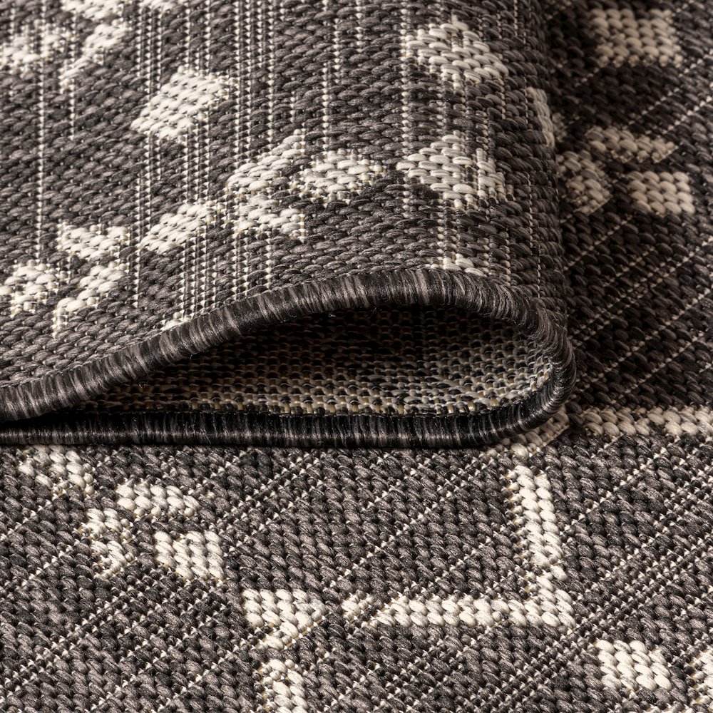 Ourika Moroccan Geometric Textured Weave Indoor/Outdoor Runner Rug. Picture 6