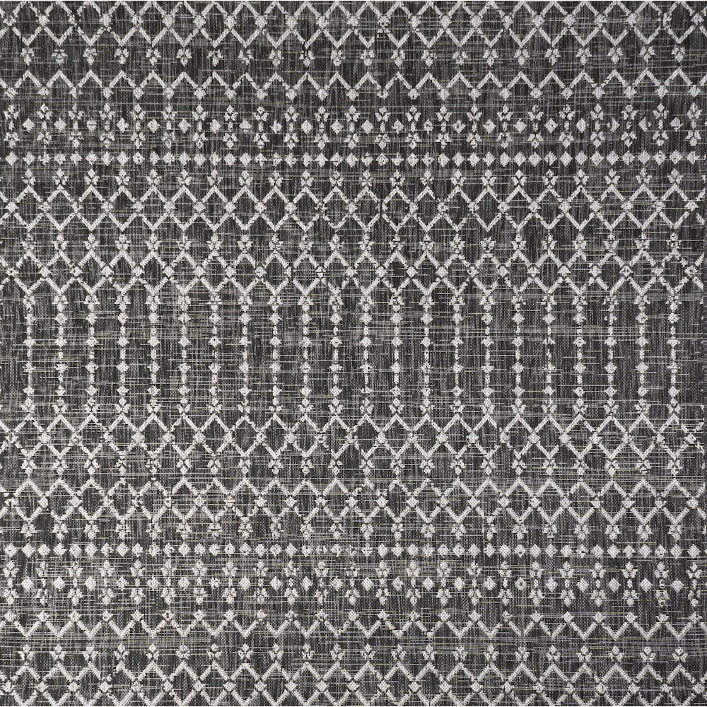 Ourika Moroccan Geometric Textured Weave Indoor/Outdoor Square Rug. Picture 1