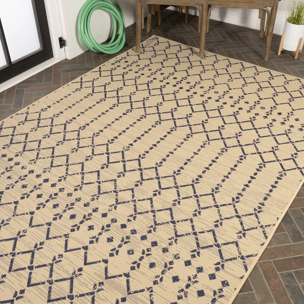 Ourika Moroccan Geometric Textured Weave Indoor/Outdoor Area Rug. Picture 8