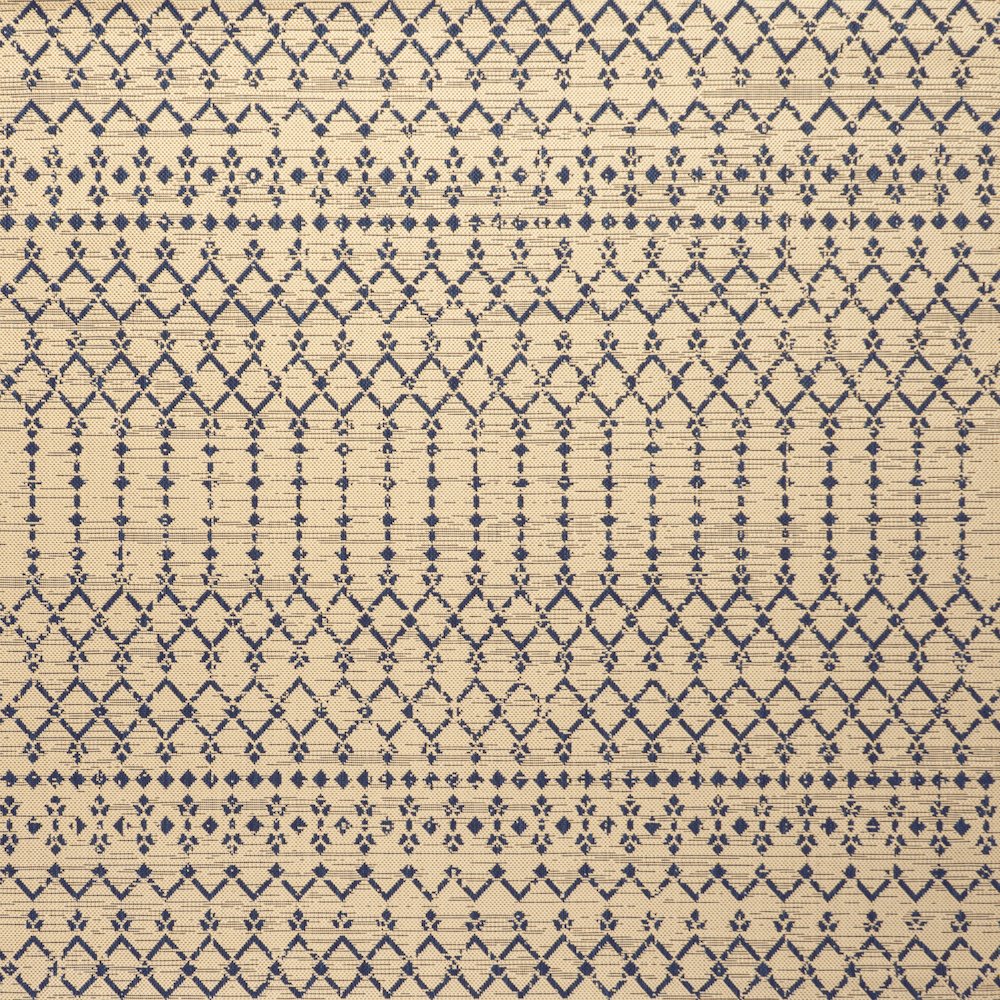 Ourika Moroccan Geometric Textured Weave Indoor/Outdoor Square Rug. Picture 1