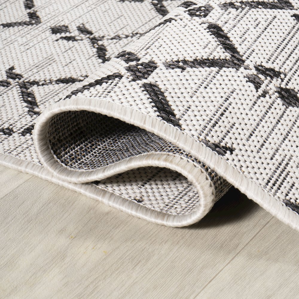 Ourika Moroccan Geometric Textured Weave Indoor/Outdoor Runner Rug. Picture 6