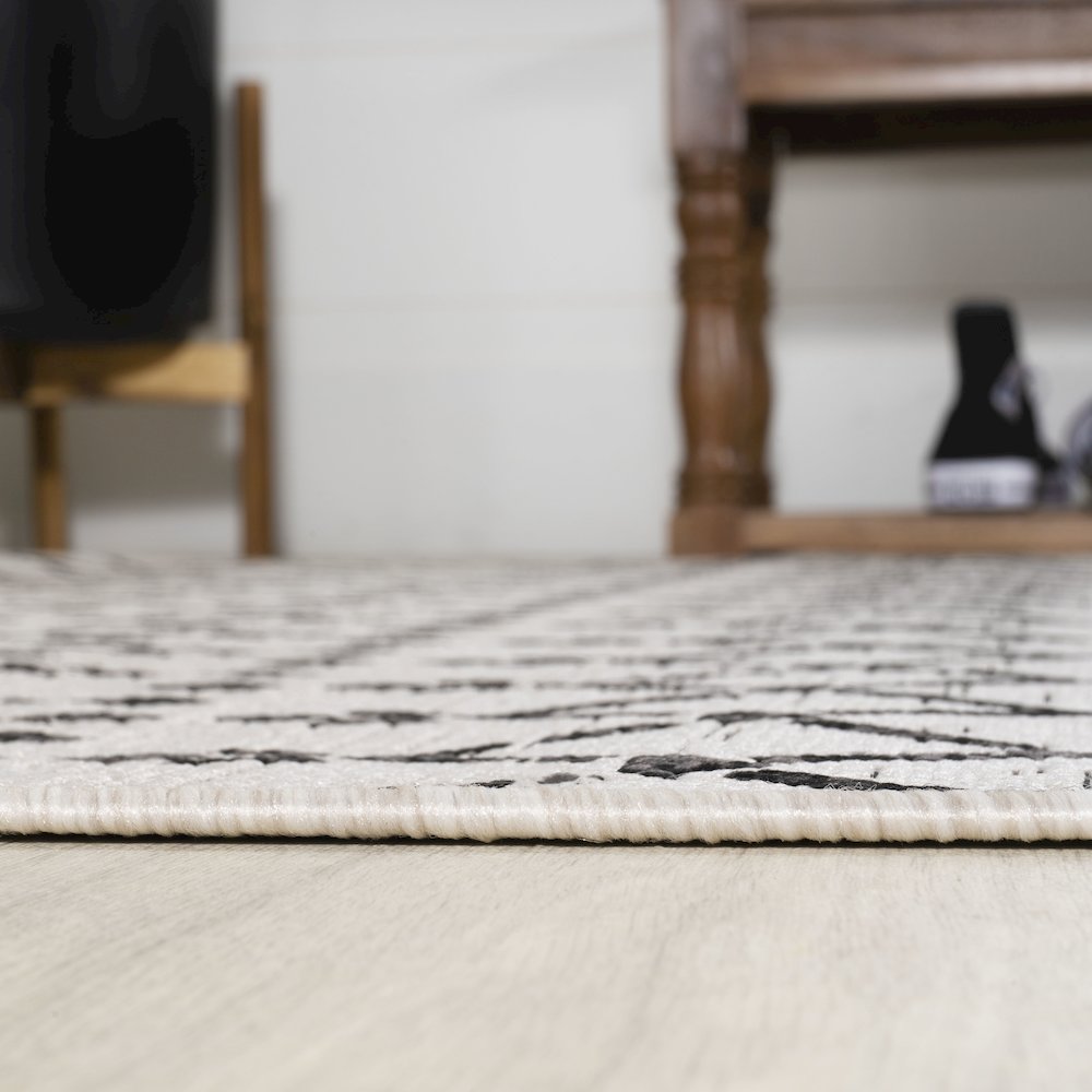 Ourika Moroccan Geometric Textured Weave Indoor/Outdoor Runner Rug. Picture 9