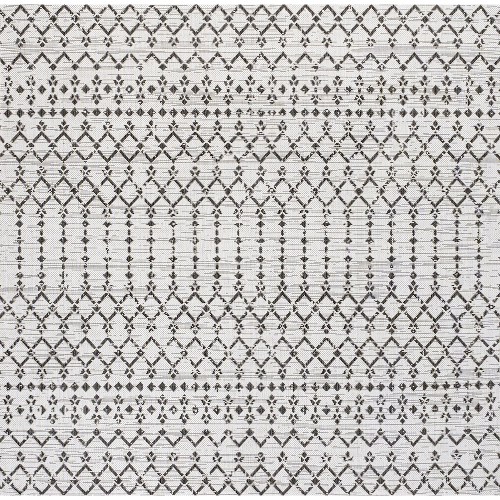 Ourika Moroccan Geometric Textured Weave Indoor/Outdoor Square Rug. Picture 1