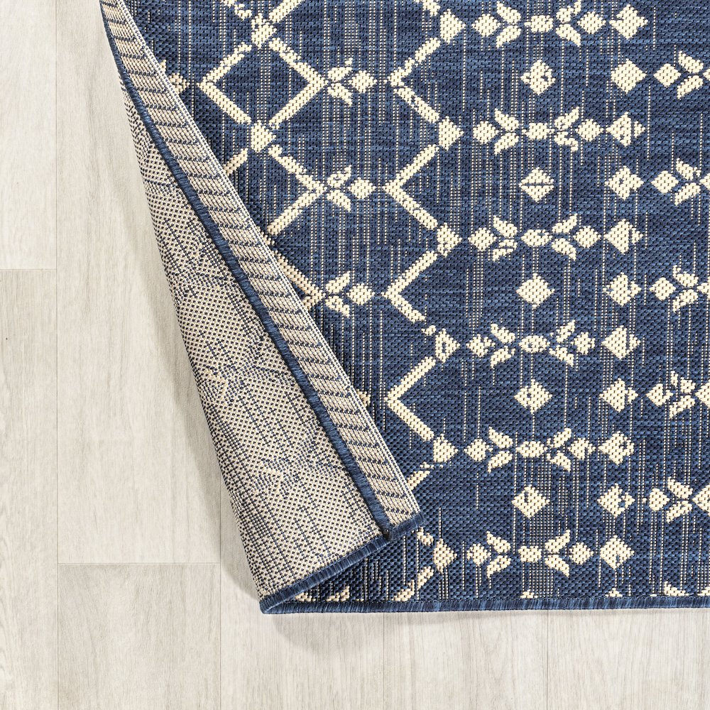 Ourika Moroccan Geometric Textured Weave Indoor/Outdoor Runner Rug. Picture 3