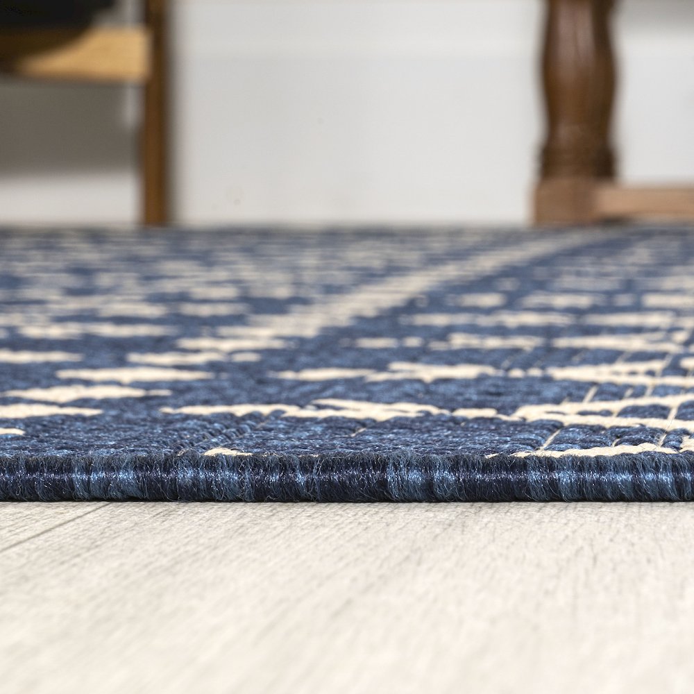 Ourika Moroccan Geometric Textured Weave Indoor/Outdoor Runner Rug. Picture 9