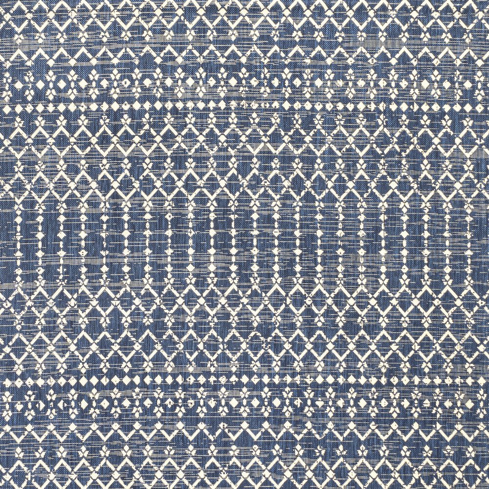 Ourika Moroccan Geometric Textured Weave Indoor/Outdoor Square Rug. Picture 1