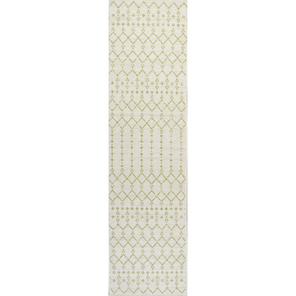 Ourika Moroccan Geometric Textured Weave Indoor/Outdoor Runner Rug. Picture 1