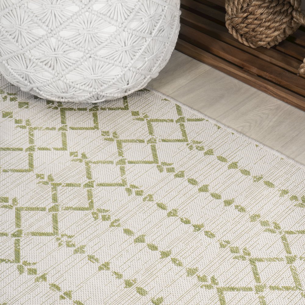 Ourika Moroccan Geometric Textured Weave Indoor/Outdoor Runner Rug. Picture 4