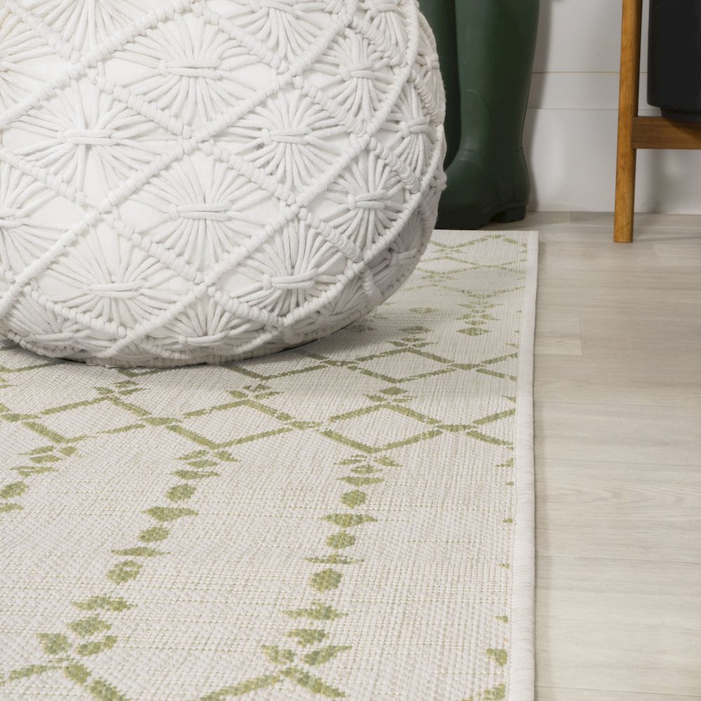 Ourika Moroccan Geometric Textured Weave Indoor/Outdoor Runner Rug. Picture 5