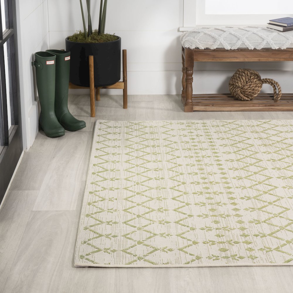 Ourika Moroccan Geometric Textured Weave Indoor/Outdoor Area Rug. Picture 3