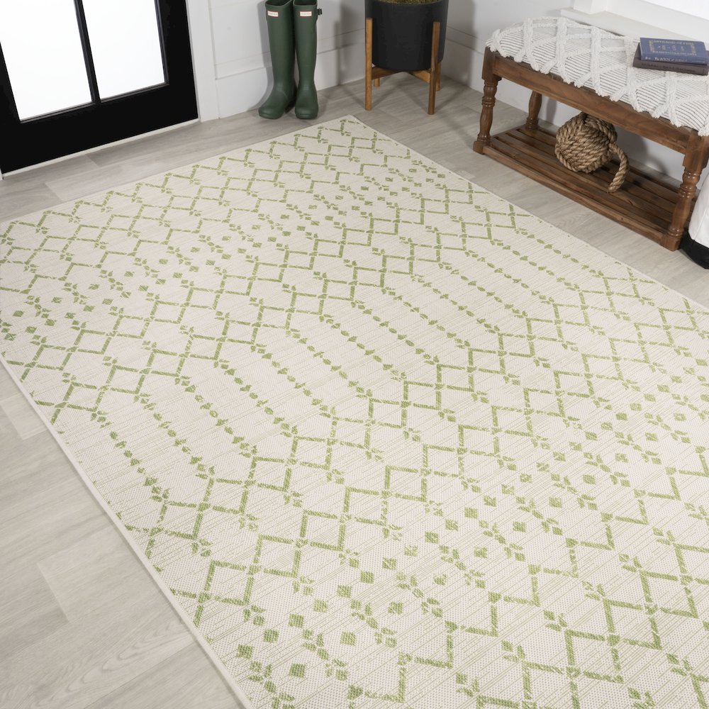 Ourika Moroccan Geometric Textured Weave Indoor/Outdoor Area Rug. Picture 4