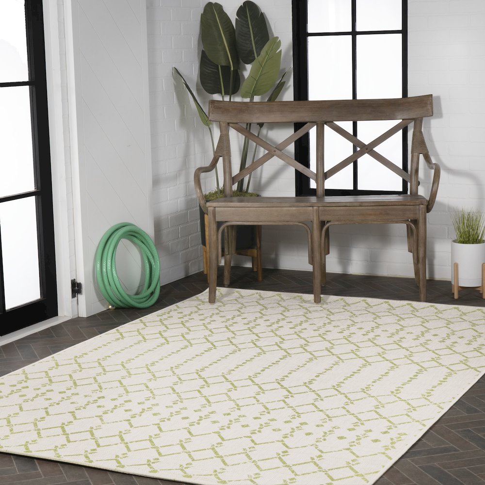Ourika Moroccan Geometric Textured Weave Indoor/Outdoor Area Rug. Picture 9
