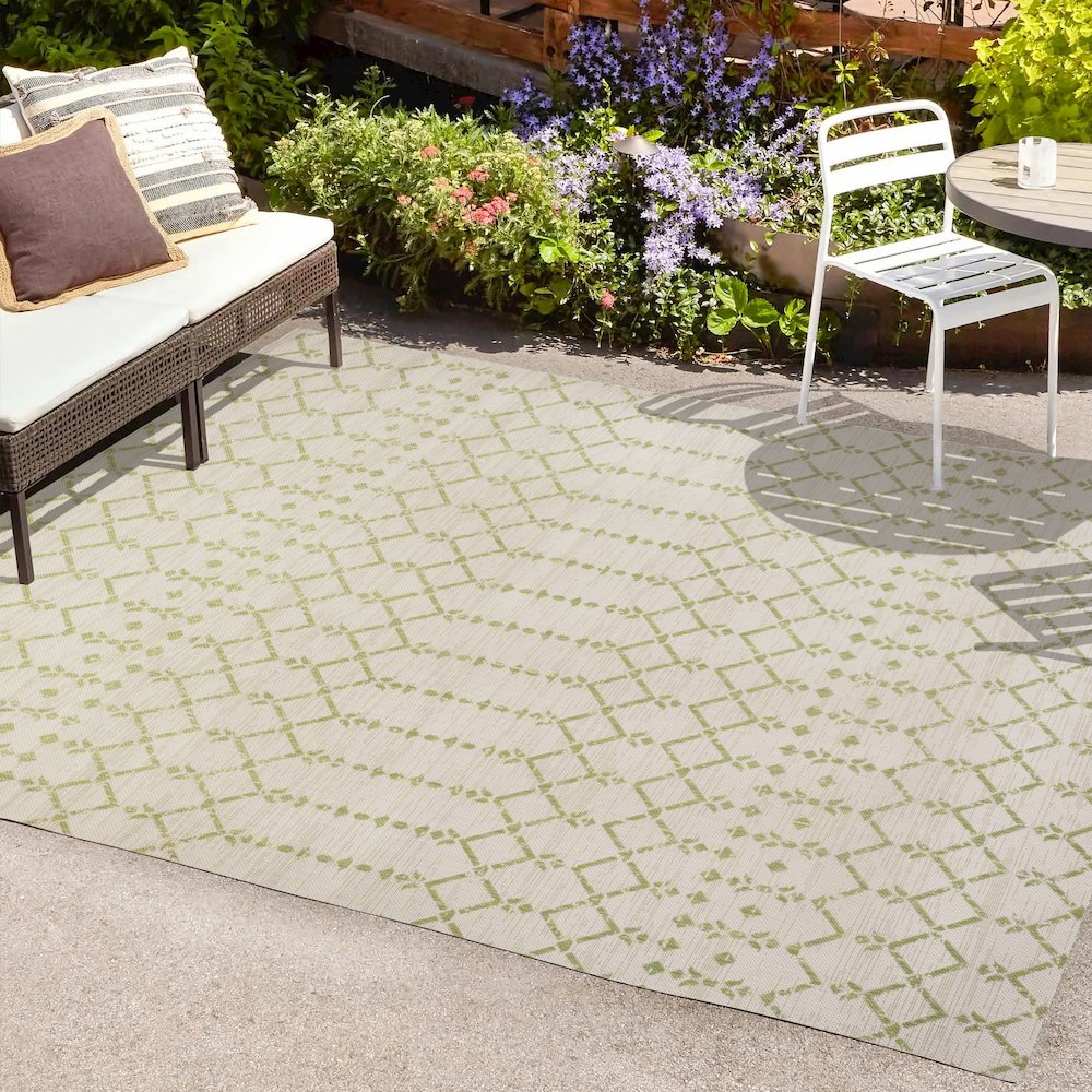 Ourika Moroccan Geometric Textured Weave Indoor/Outdoor Area Rug. Picture 6