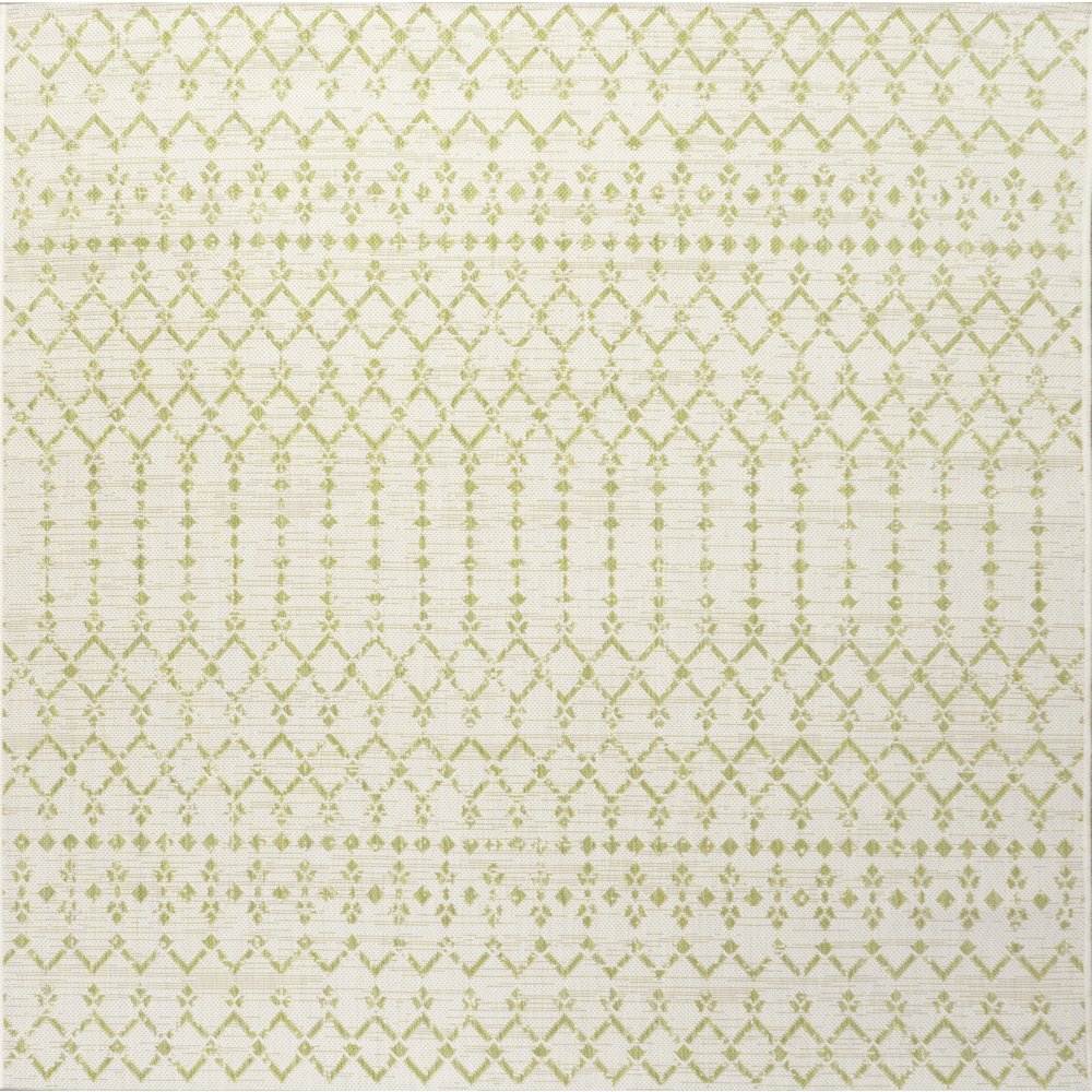 Ourika Moroccan Geometric Textured Weave Indoor/Outdoor Square Rug. Picture 1