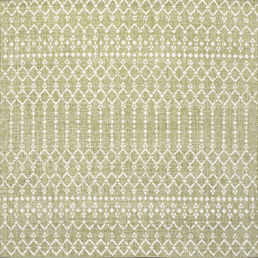 Ourika Moroccan Geometric Textured Weave Indoor/Outdoor Square Rug. Picture 1