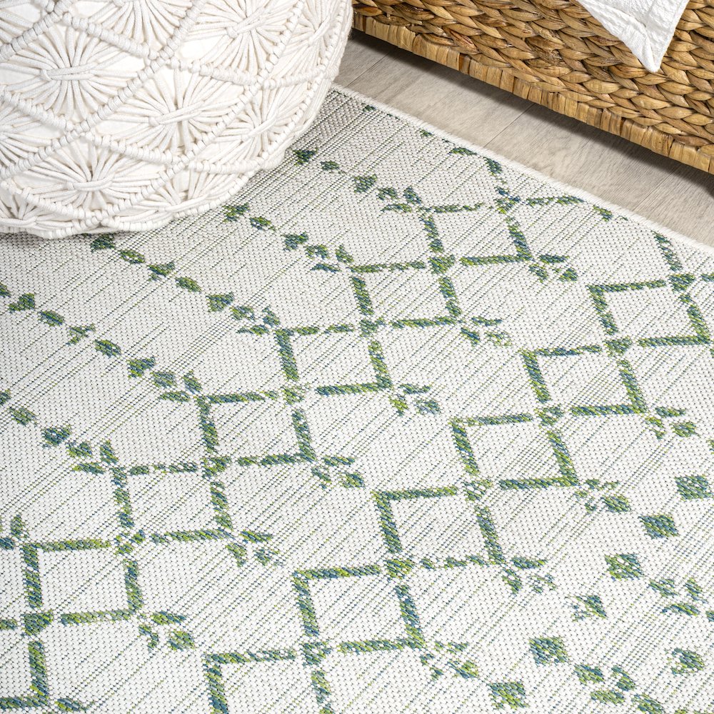 Ourika Moroccan Geometric Textured Weave Indoor/Outdoor Runner Rug. Picture 4