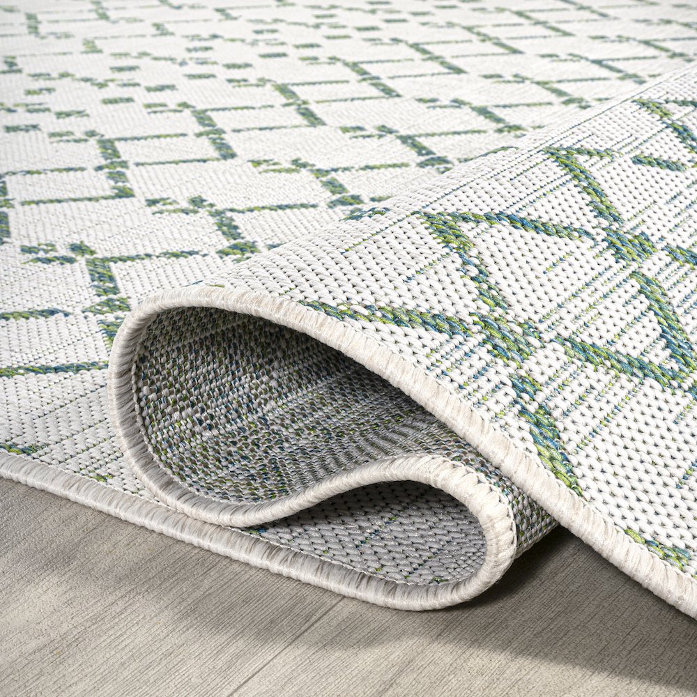 Ourika Moroccan Geometric Textured Weave Indoor/Outdoor Runner Rug. Picture 6