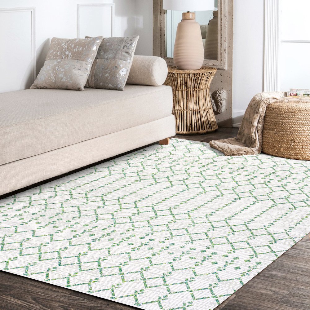 Ourika Moroccan Geometric Textured Weave Indoor/Outdoor Area Rug. Picture 14