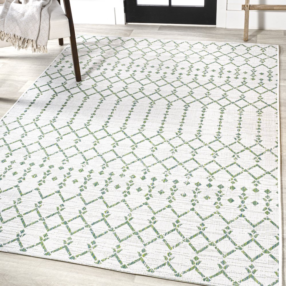 Ourika Moroccan Geometric Textured Weave Indoor/Outdoor Area Rug. Picture 2