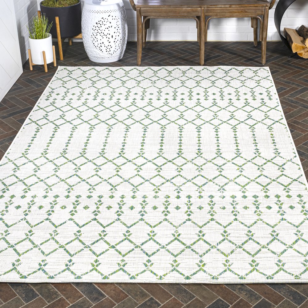 Ourika Moroccan Geometric Textured Weave Indoor/Outdoor Area Rug. Picture 8