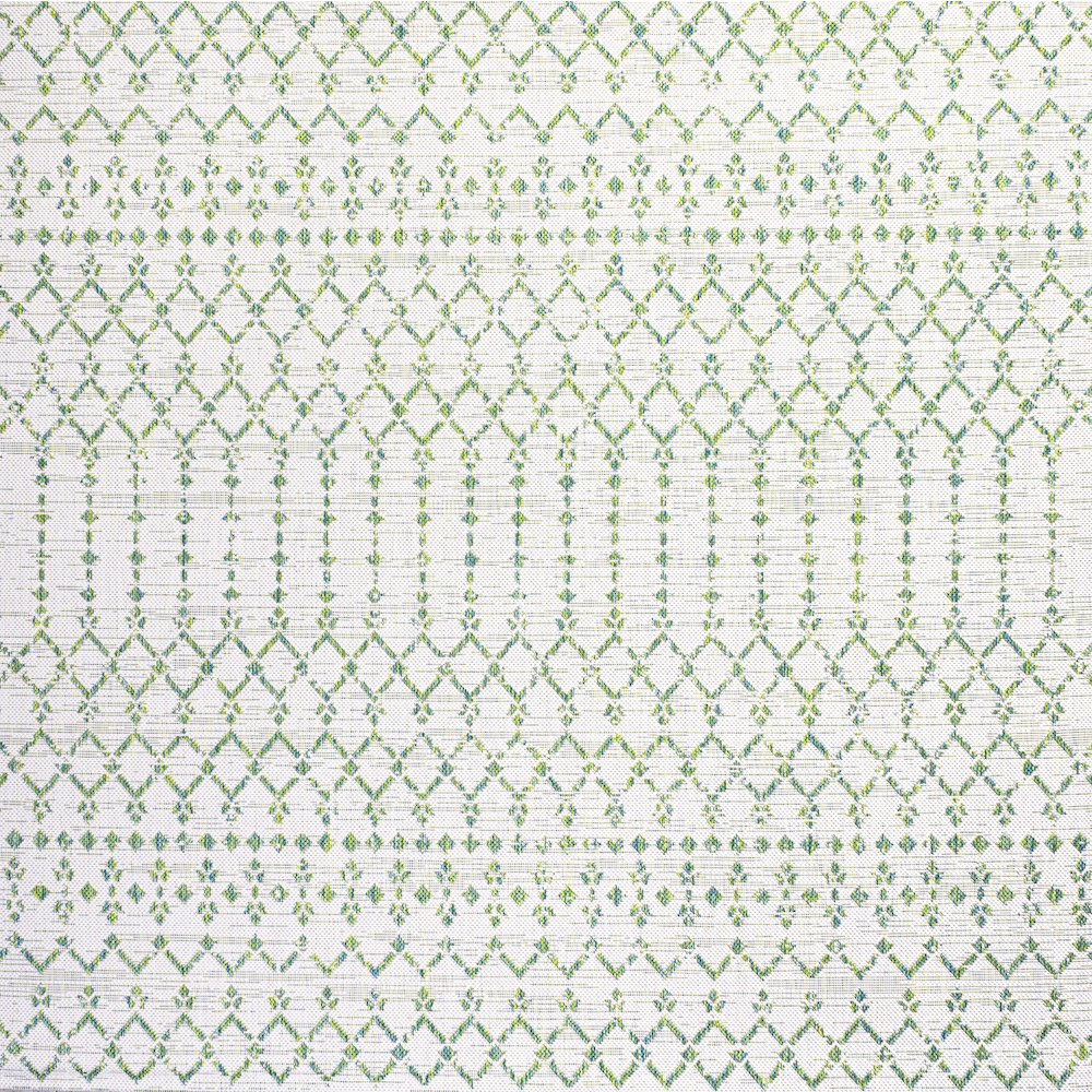 Ourika Moroccan Geometric Textured Weave Indoor/Outdoor Square Rug. Picture 1
