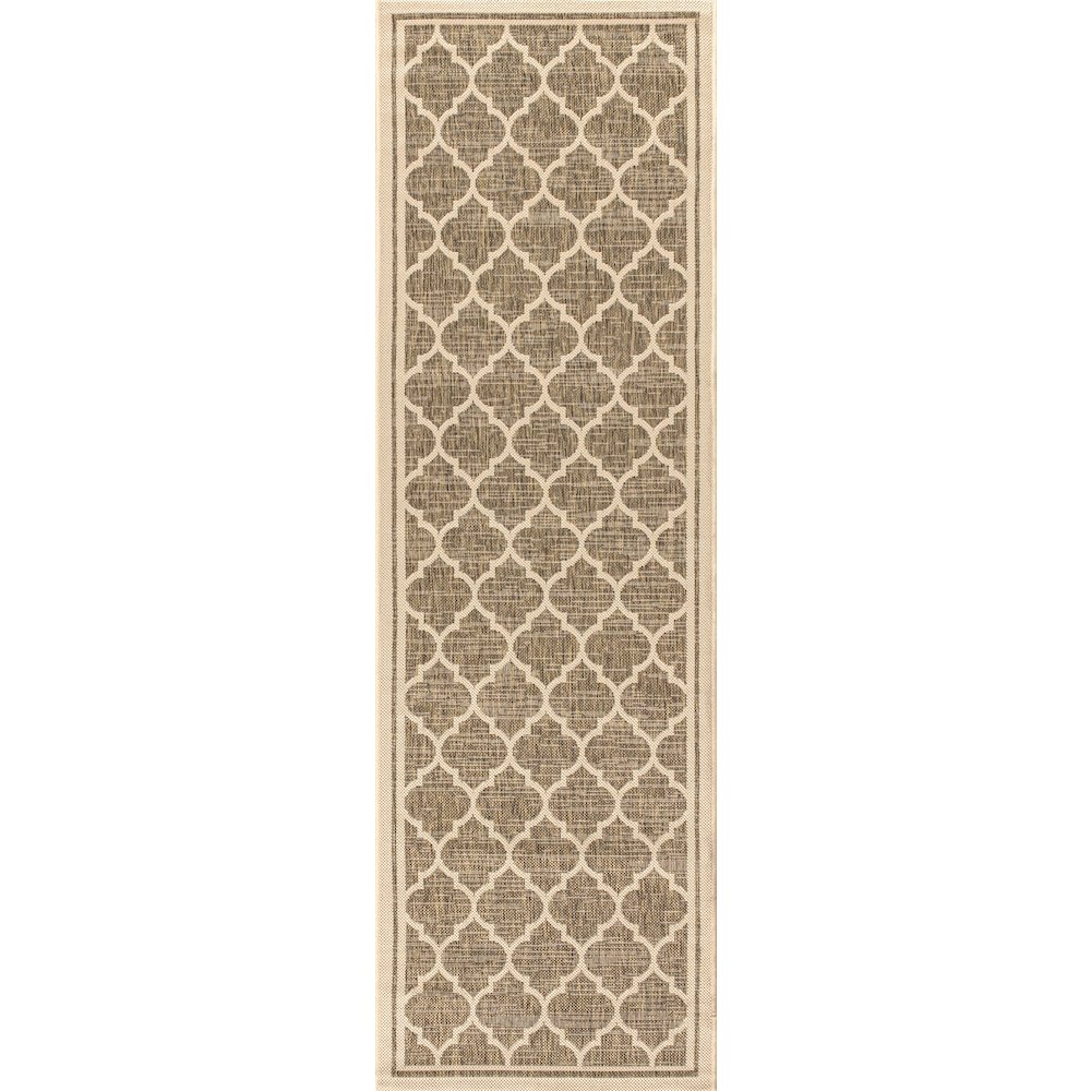 Trebol Moroccan Trellis Textured Weave Indoor/Outdoor Area Rug. Picture 1