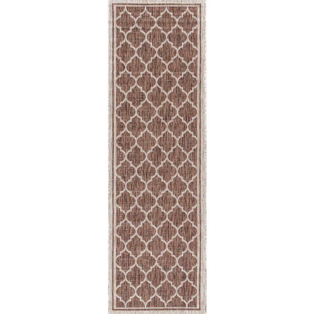 Trebol Moroccan Trellis Textured Weave Indoor/Outdoor Area Rug. Picture 1