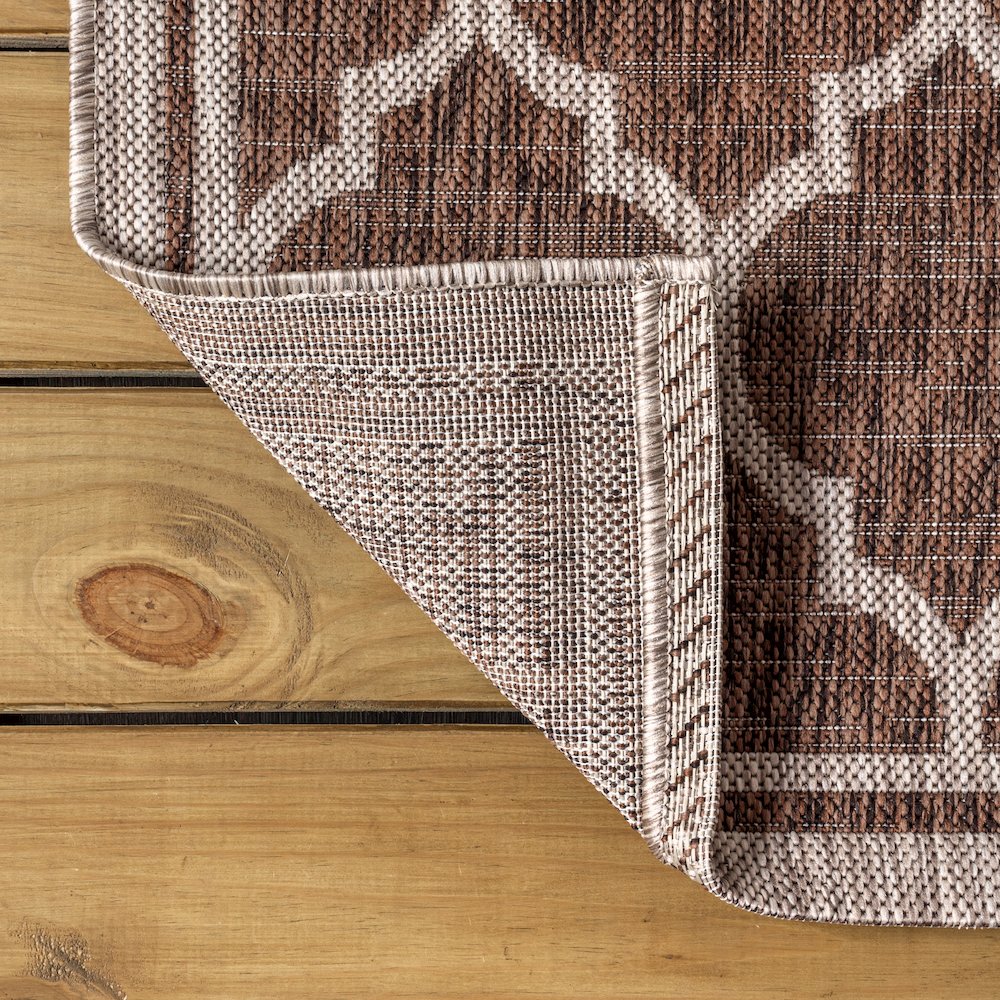 Trebol Moroccan Trellis Textured Weave Indoor/Outdoor Area Rug. Picture 3