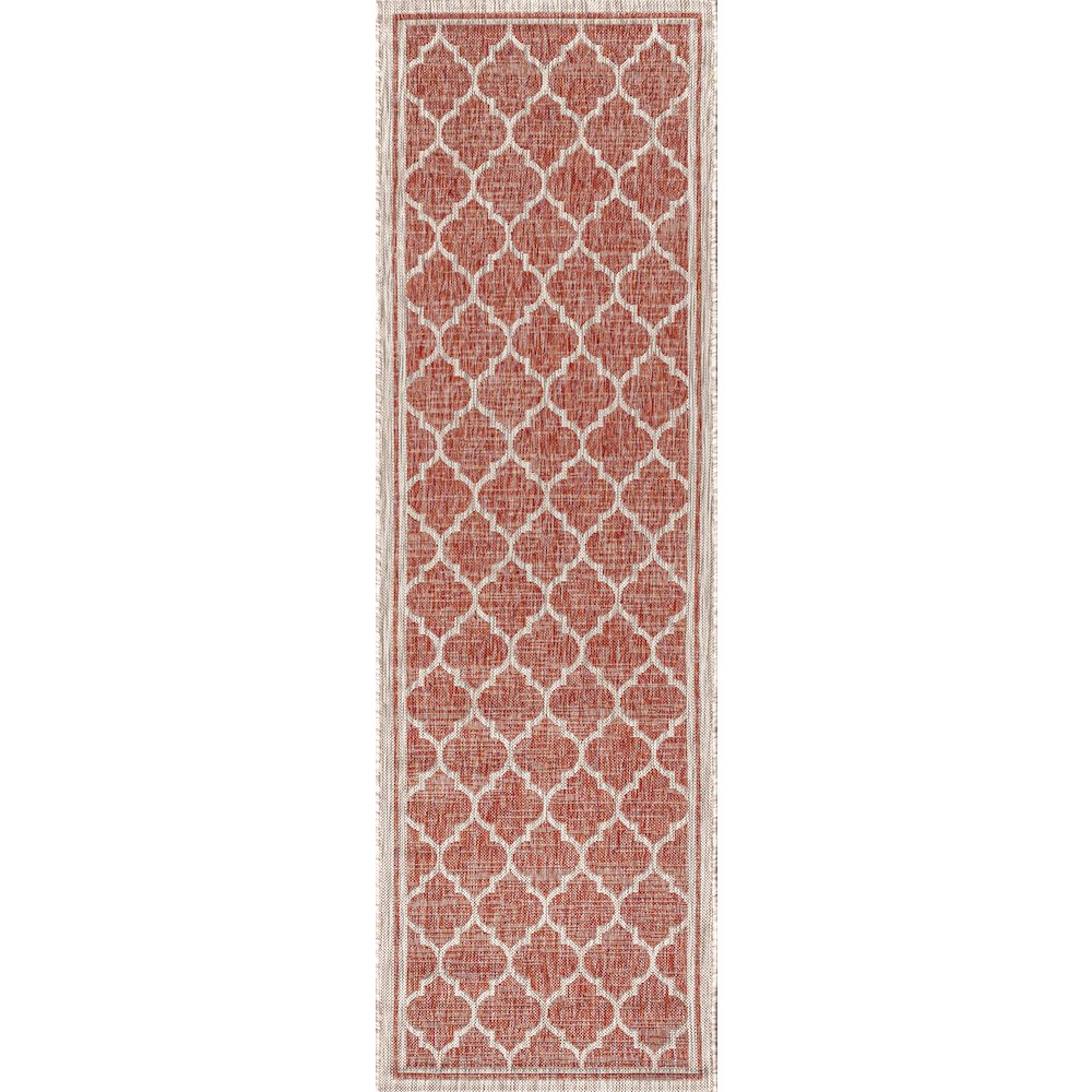 Trebol Moroccan Trellis Textured Weave Indoor/Outdoor Area Rug. Picture 1