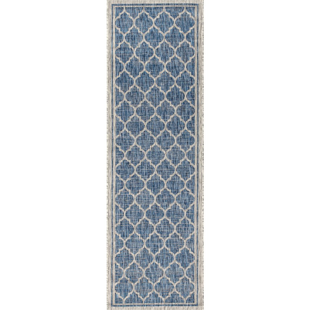 Trebol Moroccan Trellis Textured Weave Indoor/Outdoor Area Rug. Picture 1