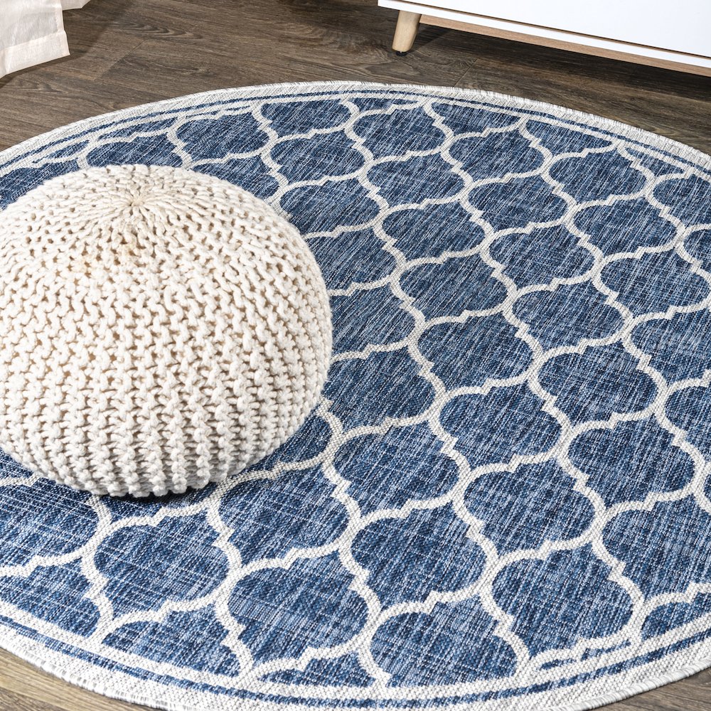Trebol Moroccan Trellis Textured Weave Indoor/Outdoor Area Rug. Picture 2