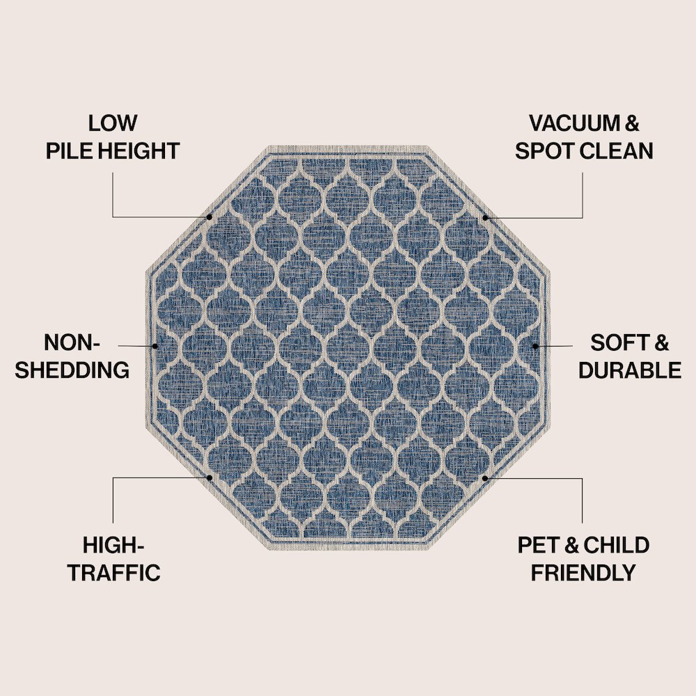 Trebol Moroccan Trellis Textured Weave Brown/Beige Indoor/Outdoor Area Rug. Picture 4