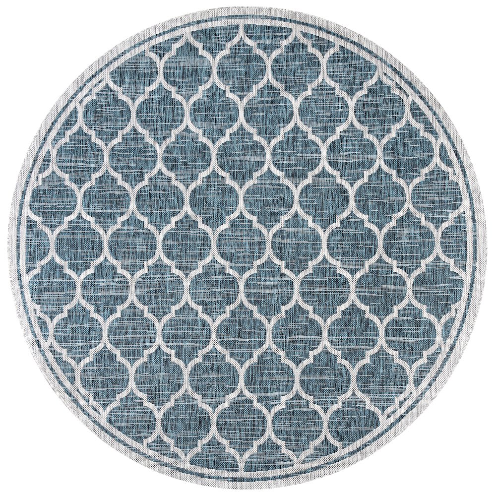Trebol Moroccan Trellis Textured Weave Indoor/Outdoor Area Rug. Picture 1