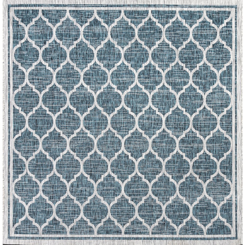 Trebol Moroccan Trellis Textured Weave Indoor/Outdoor Area Rug. Picture 1