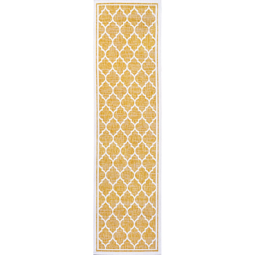 Trebol Moroccan Trellis Textured Weave Indoor/Outdoor Area Rug. Picture 1