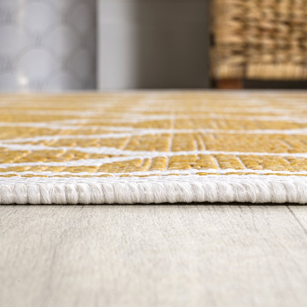 Trebol Moroccan Trellis Textured Weave Indoor/Outdoor Area Rug. Picture 9