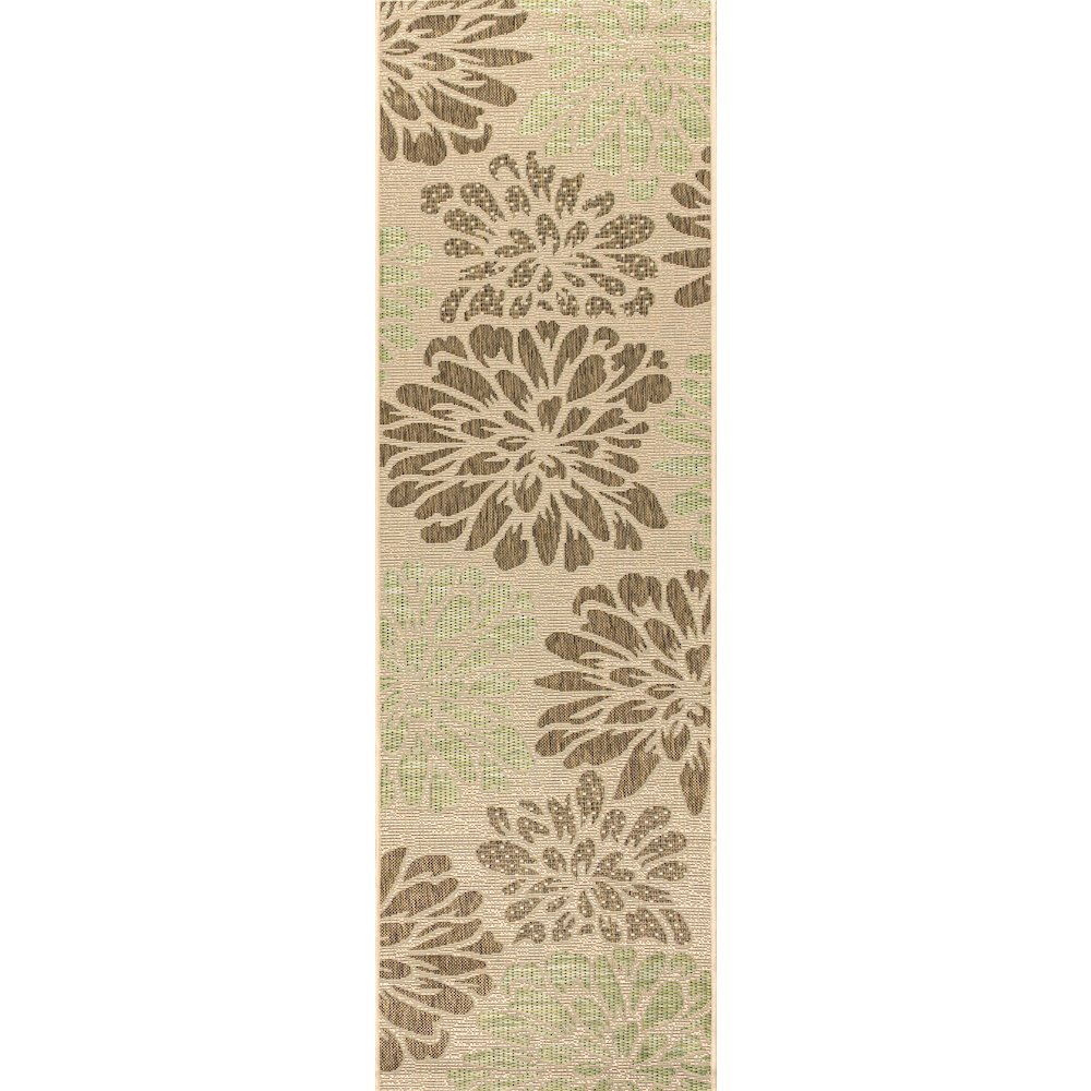 Zinnia Modern Floral Textured Weave Indoor/Outdoor Area Rug. Picture 1
